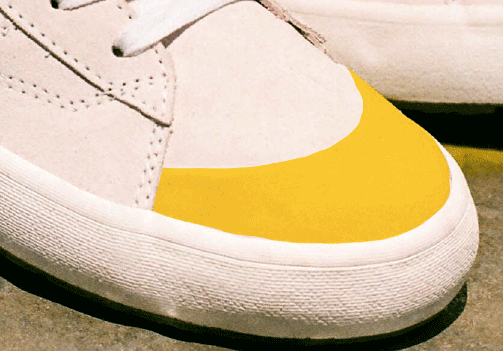 The Lizzie Shoe with a DURACAP™ underlay area highlighted in yellow